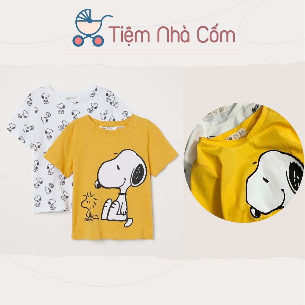 Set 2 áo phông cộc tay cho bé trai, bé gái Snoppy H.M - Hàng xuất dư