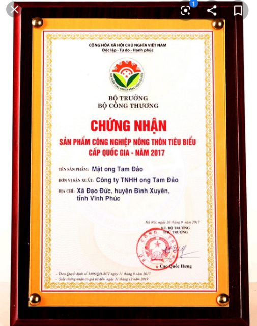 650ml mật ong nguyên chất công ty TNHH Tam Đảo cực ngon