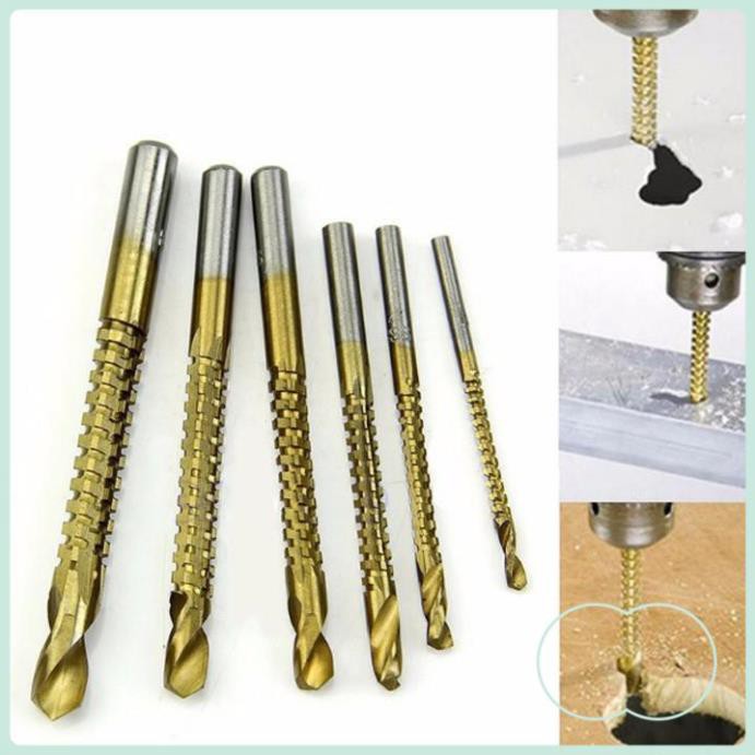 Bộ 6 mũi khoan răng cưa đa năng  phủ titanium 3-8mm