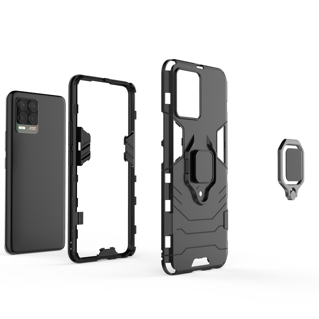 Ốp lưng Oppo Realme 8 / Realme 8 Pro Iron Man Iring chống sốc giá đỡ nhẫn hút ô tô