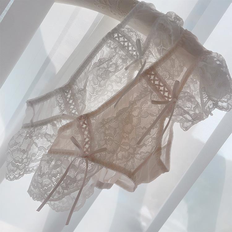 Quần Lót Nữ Ren Đan Dây Phong Cách Retro Phối Bèo Kháng Khuẩn Thoáng Khí Sexy Xuất Đông Âu  Hàng Loại Đẹp.