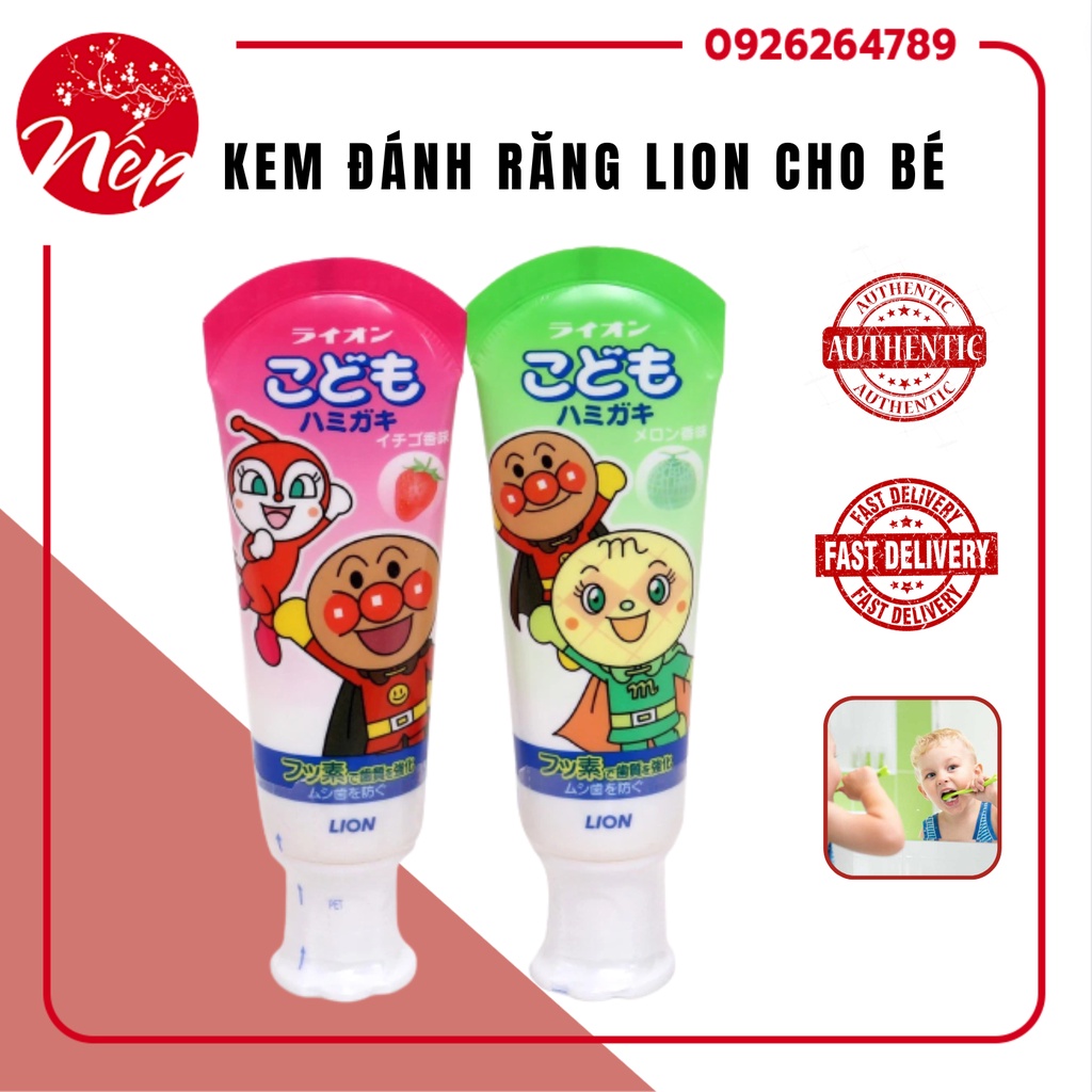 Kem Đánh Răng nuốt được Lion cho bé Nhật Bản