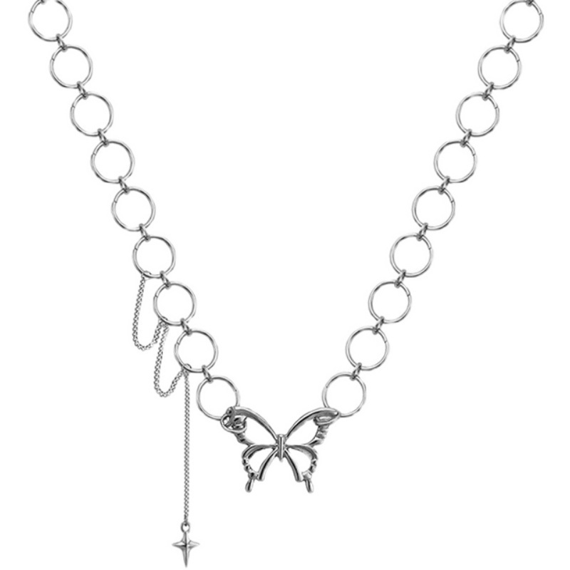 Vòng Cổ choker Ngắn Mặt Hình Bướm Phong Cách hip hop Cá Tính