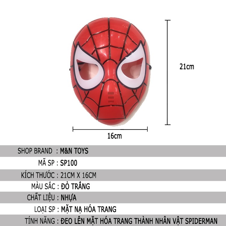 Mặt nạ người nhện - mặt nạ siêu nhân nhện Spider Man có đèn phát sáng hóa trang Trung thu , Halloween cho bé Rio Store