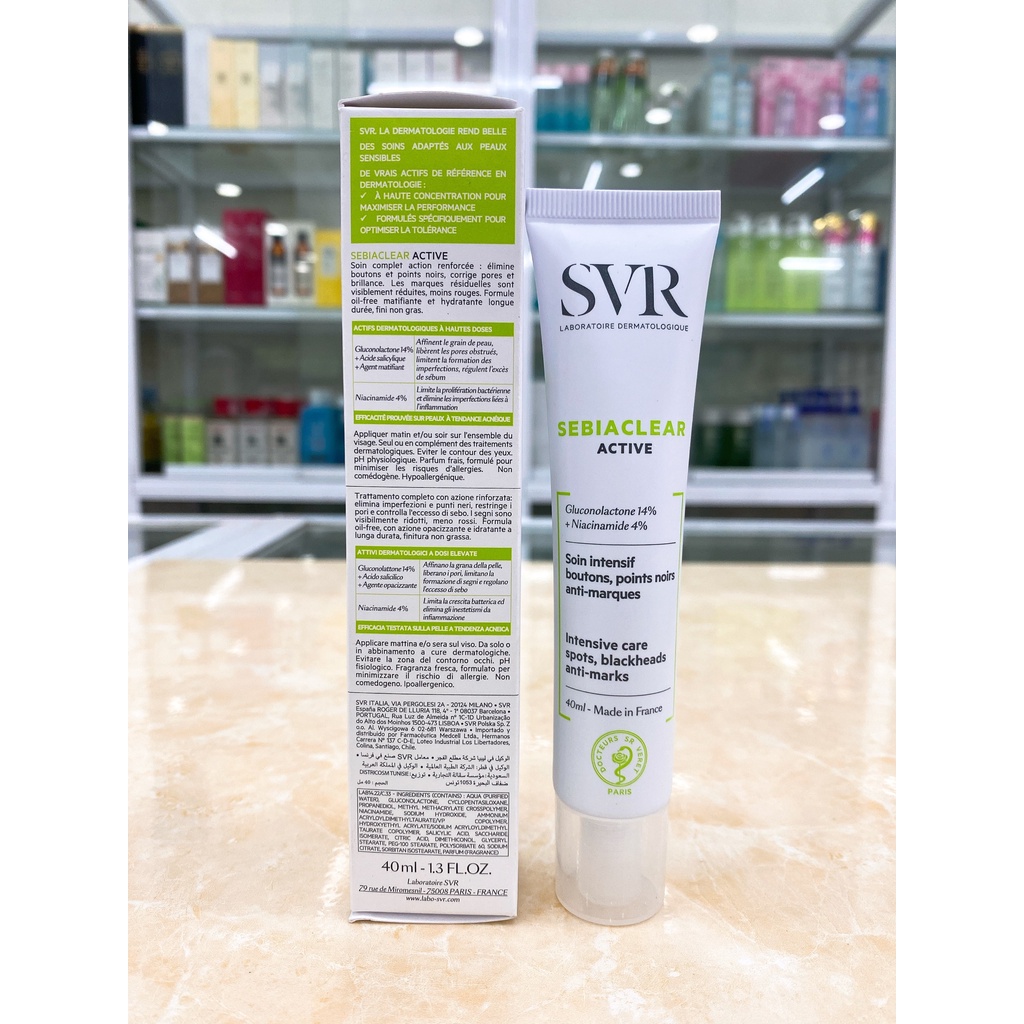 Kem Dưỡng SVR Làm Giảm Mụn &amp; Giúp Loại Bỏ Dầu Cho Da 40ml Sebiaclear Active