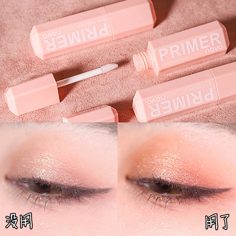 NOVO Eye Primer Eyeshadow Oil Control Styling Anti-Blooming Concealer Invisible Pore Lip Nude Color Makeup Front Nipple