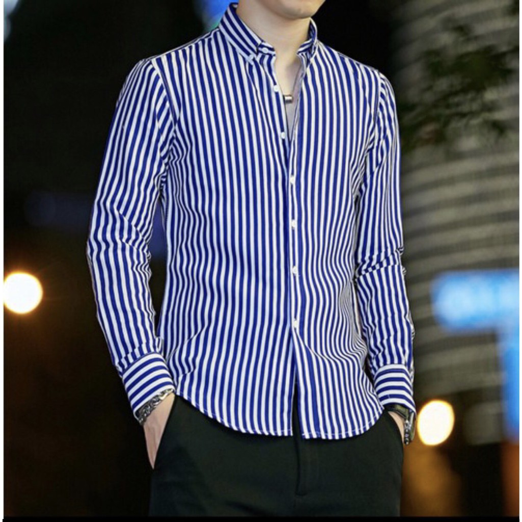 [HÀNG VNXK - VẢI CHỐNG NHĂN] Áo sơ mi nam dài tay công sở cao cấp chất đẹp vải chống nhăn không bai xù kẻ sọc( 5 màu)