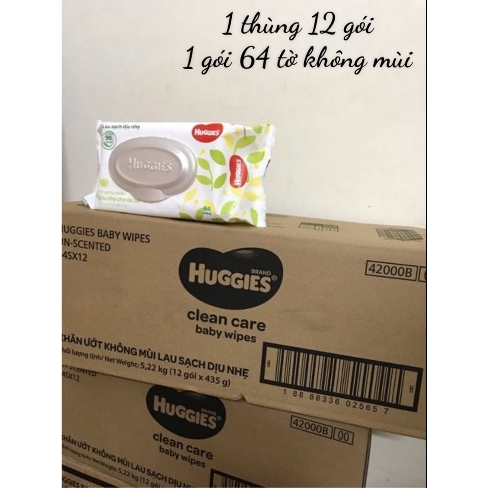 { kho giấy ướt } 1 Thùng khăn Giấy Ướt Cho Trẻ Sơ Sinh HUGGIES (64 Tờ/ Gói)