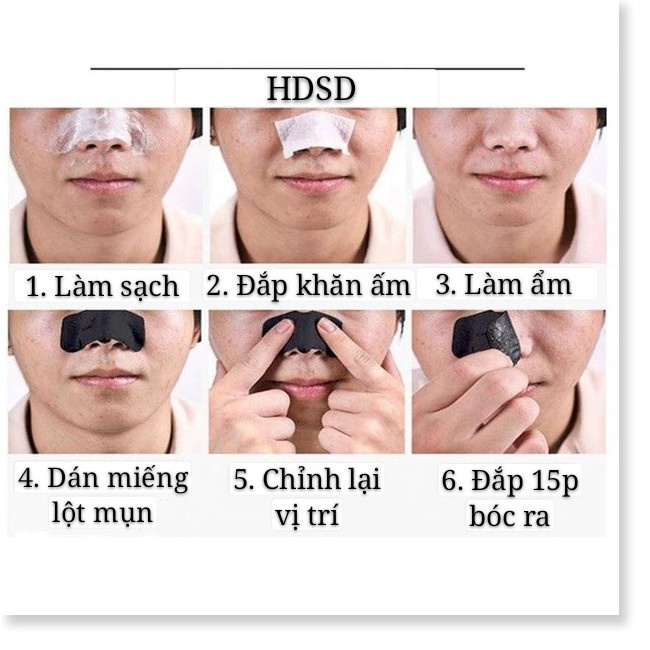 Miếng dán mũi lột mụn đầu đen mũi SHEGE Nose Pore Strips