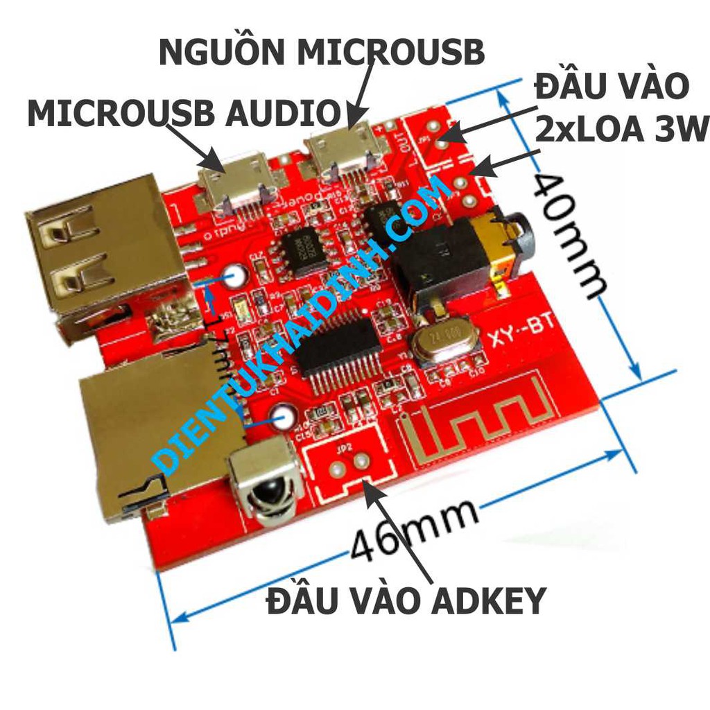 MODULE MP3 bluetooth 4.1 U15 hỗ trợ microUSB, USB kde3263