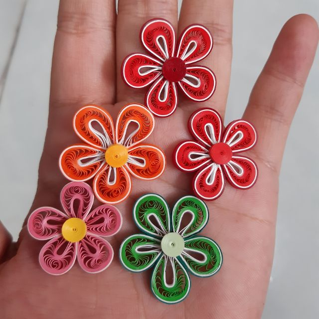 SET 5 BÔNG HOA QUILLING LÀM SẴN