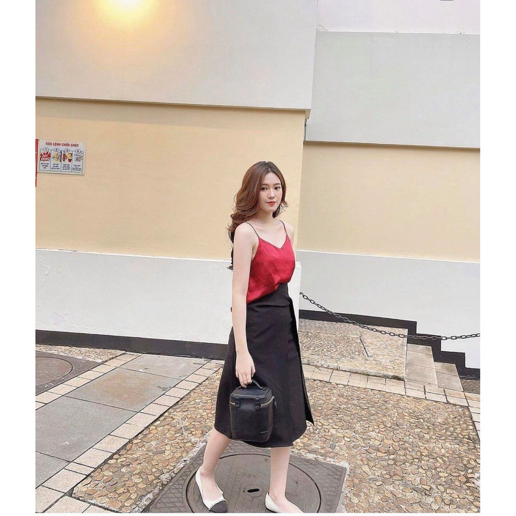 Chân váy dài xoắn nơ đen,be (S/M/L) | BigBuy360 - bigbuy360.vn