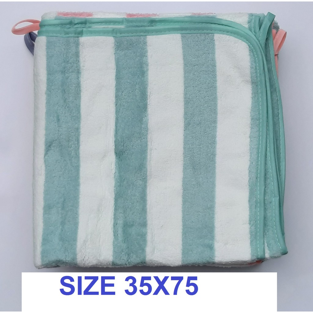 Khăn Tắm 50cmx100cm nhung lông cừu Xuất Hàn sọc  Cao Cấp