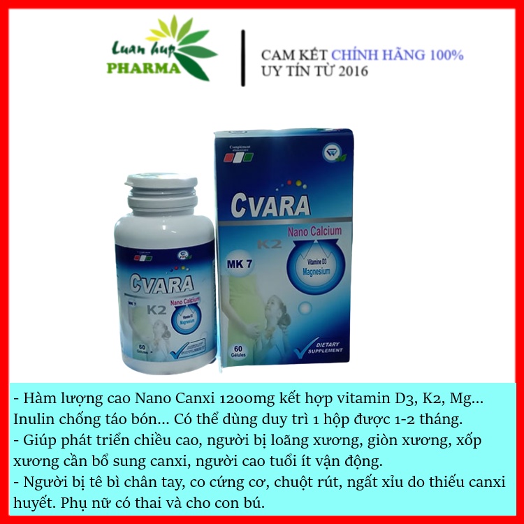 CVARA - Tăng chiều cao, Chống loãng xương, Giảm đau mỏi khớp - Xuất xứ Pháp