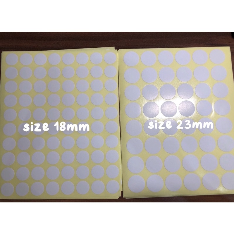 Sticker tròn trắng trang trí toploader