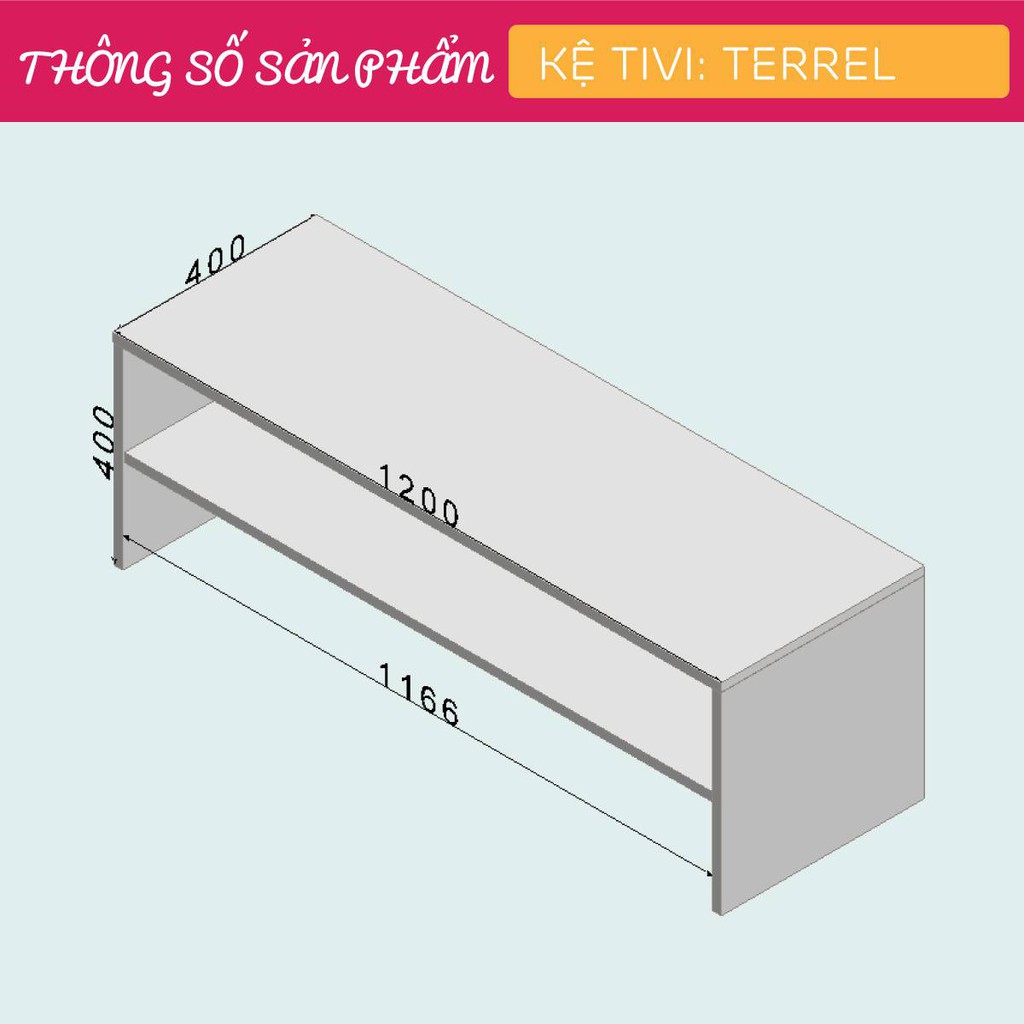 Kệ tivi gỗ hiện đại SMLIFE Terrel