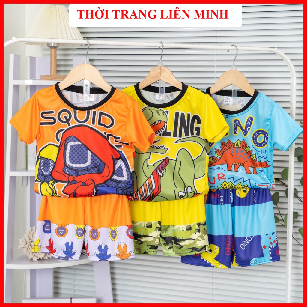 Combo 3 quần áo bé trai đồ bộ trẻ em Mimykid in hình 3D hoạt hình co giãn 4 chiều mềm mại thấm hút tốt cho bé từ 8-28kg