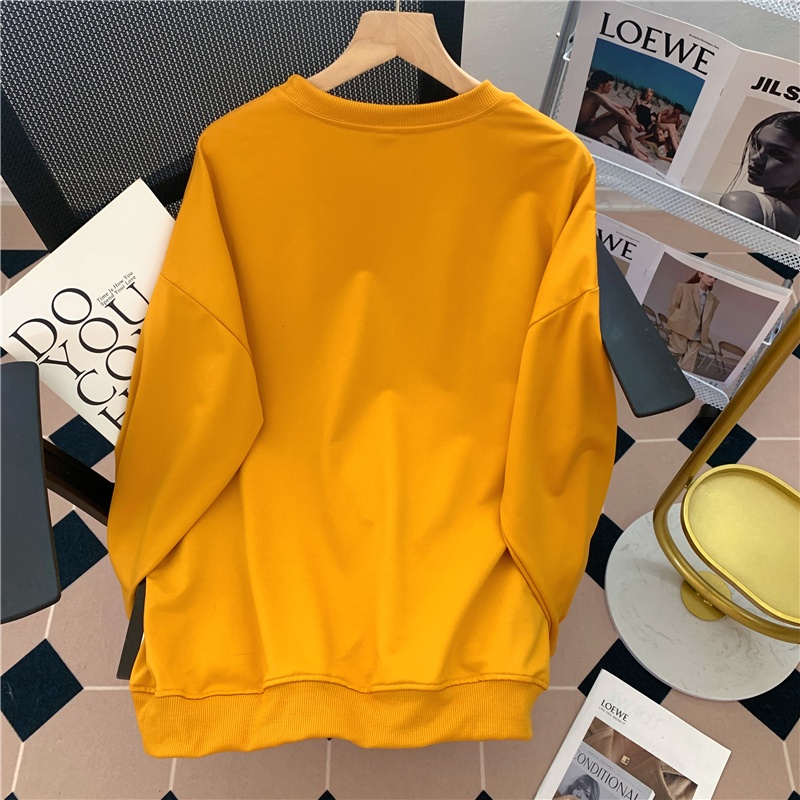 SUXI Áo Sweater Tay Dài Cổ Tròn Dáng Rộng In Chữ Thời Trang Mùa Thu Phong Cách Hàn Quốc Cho Nữ
