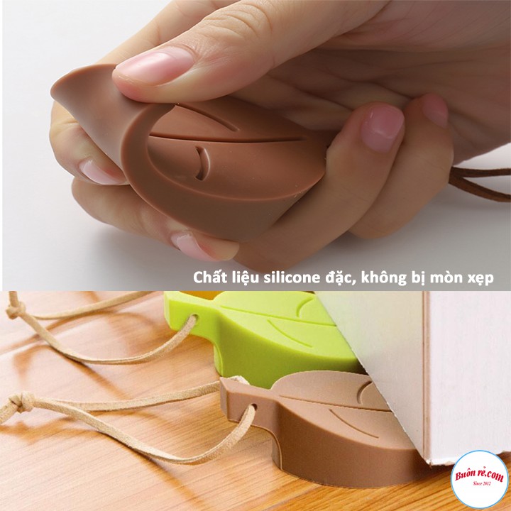 Dụng Cụ Chặn Cửa Hình Lá, silicone đặc dẻo dai không bị mòn và xẹp, tránh cho cửa va đập cửa br00494