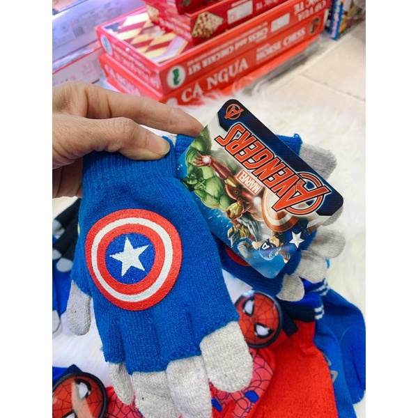 Găng tay len SIÊU NHÂN 2 in 1 cho bé