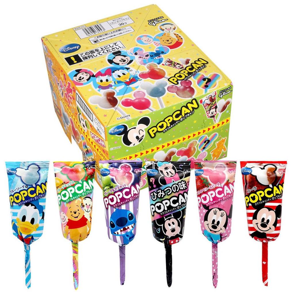 Kẹo mút vị trái cây hình Mickey- Glico Lollipop PopCan Mix