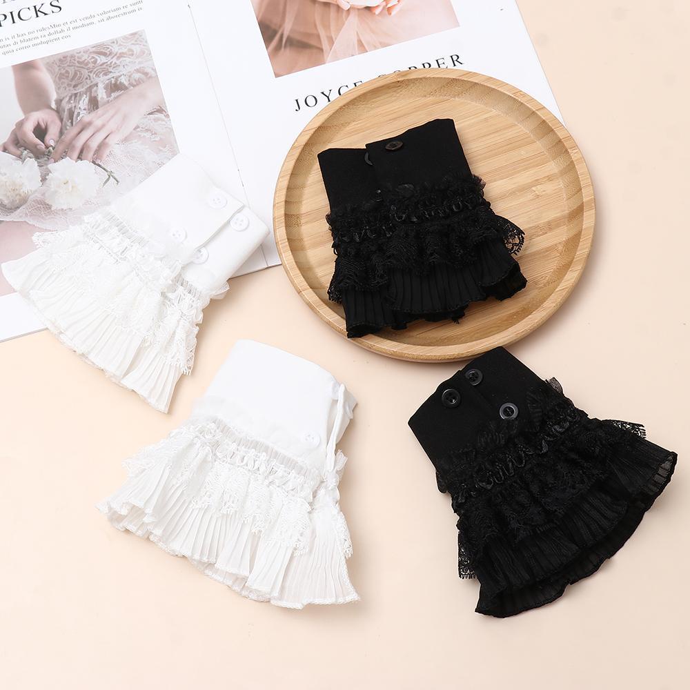 Găng Tay Áo Giả Ren Nhún Bèo Phong Cách Công Chúa Lolita