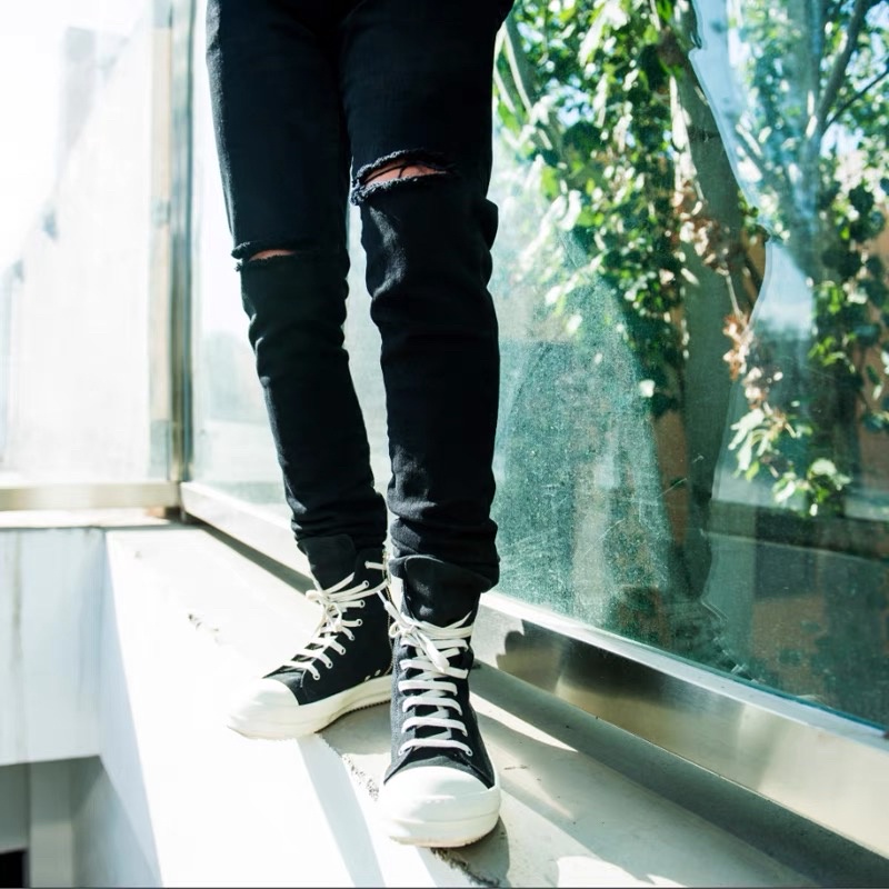 Quần jean skinny nam rách gối chất bò cao cấp form chuẩn hàn quốc phong cách trẻ trung năng động Q08