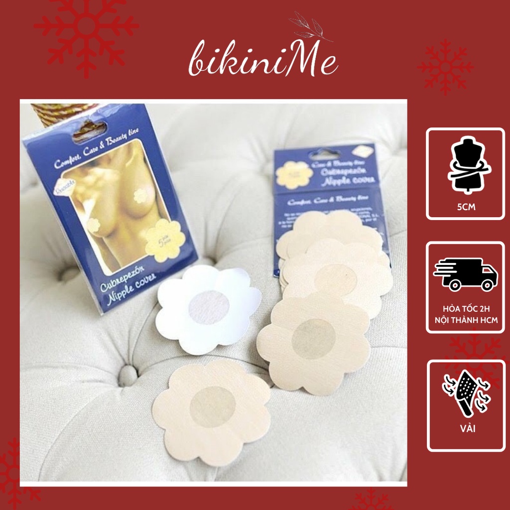 Bộ 10 miếng dán nhũ hoa bằng vải, cao cấp, đi biển thoải mái, nhỏ gọn, tiện lợi, thay áo ngực R77