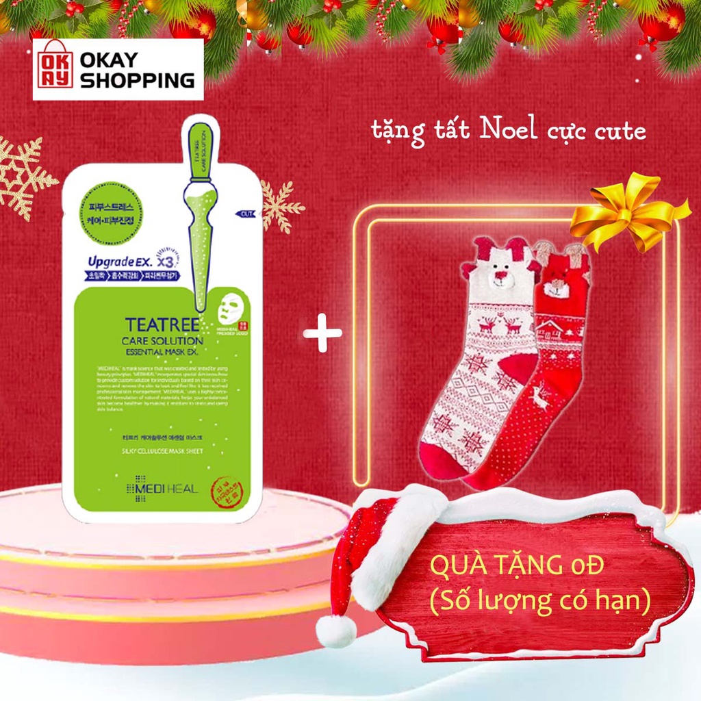 [Bán Buôn/ Sỉ] Mặt Nạ Tinh Chất Tràm Trà Ngăn Ngừa Mụn Mediheal Tea tree Care Solution Essential Mask EX - Hộp 10 miếng