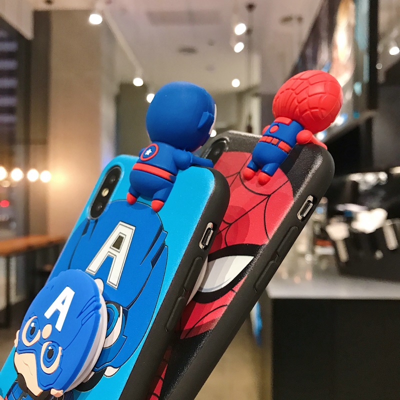 Ốp điện thoại họa tiết Batman / Spiderman / Captain America/ ironman cho iPhone 12 11 Pro X XR XS Max 6 6S 7 8 Plus