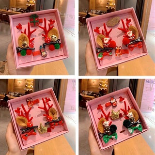 Hộp quà tặng kẹp tóc và kẹp tóc hình ông già noel mới cho bé