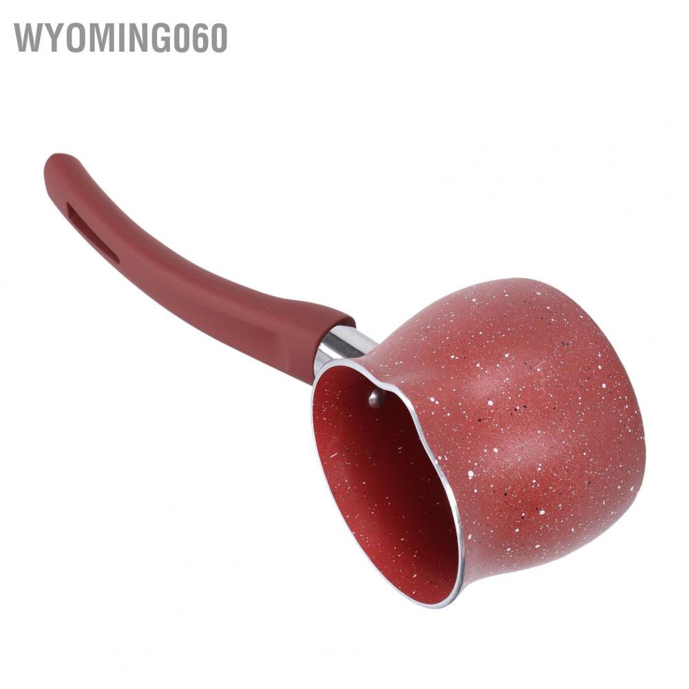Wyoming060 Nonstick Milk Pan 8cm Dia Single Handle Aluminum Alloy Cooking Pot for Coffee Butter Chocolate