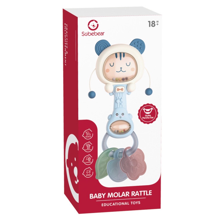 Trống xúc xắc Sobebear, Lục Lạc nhựa kích thích não bộ cho bé
