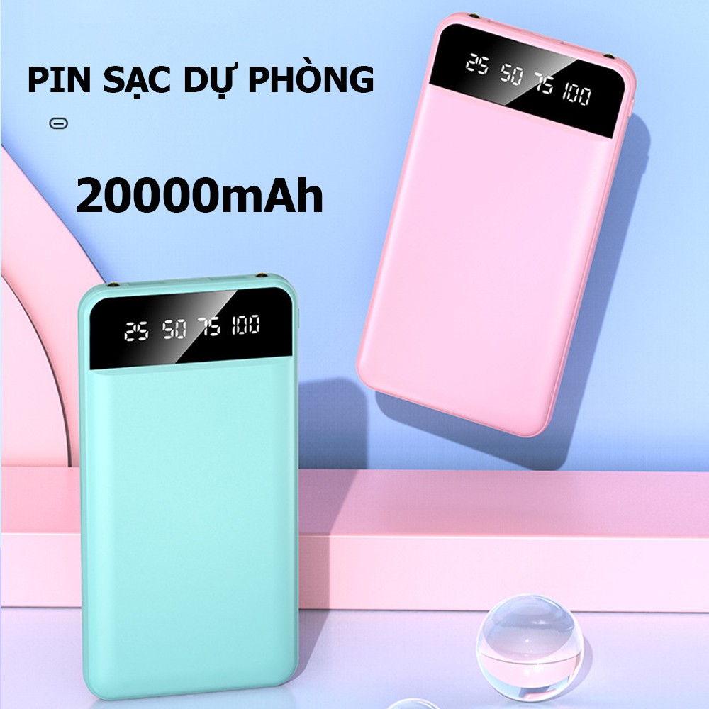 Sạc dự phòng YM-10000 mAh có 2 cổng USB, tích hợp màn hình led hiển thị pin- Bảo hành 6 tháng