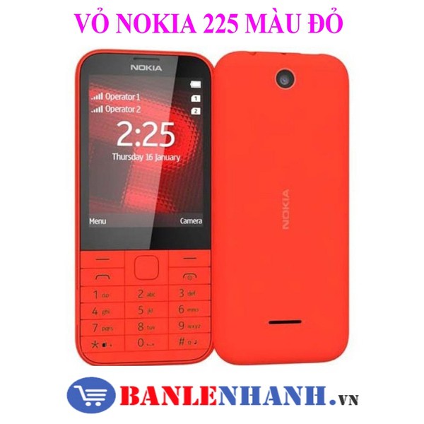 VỎ không phím NOKIA 225 MÀU ĐỎ [VỎ ZIN, XỊN]