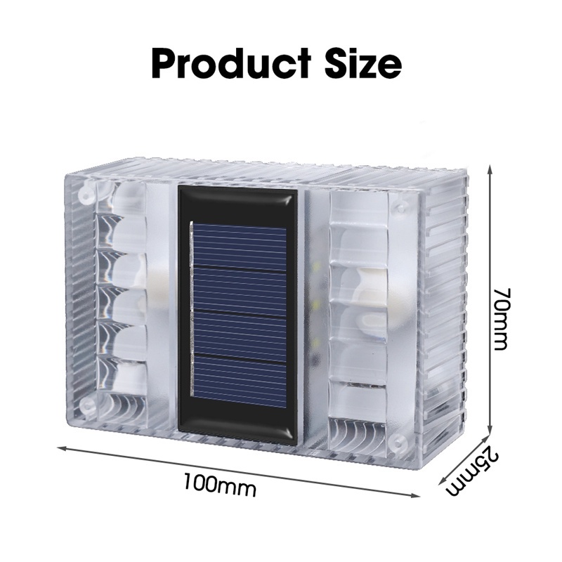 1 Đèn Led 6 Bóng Gắn Tường Năng Lượng Mặt Trời Trong Suốt Chống Nước Trang Trí Sân Vườn Và Hành Lang