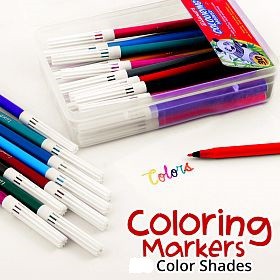 Hộp bút dạ tô mầu  LUXOR đựng trong hộp nhựa Plastic 6101/24 TUB(