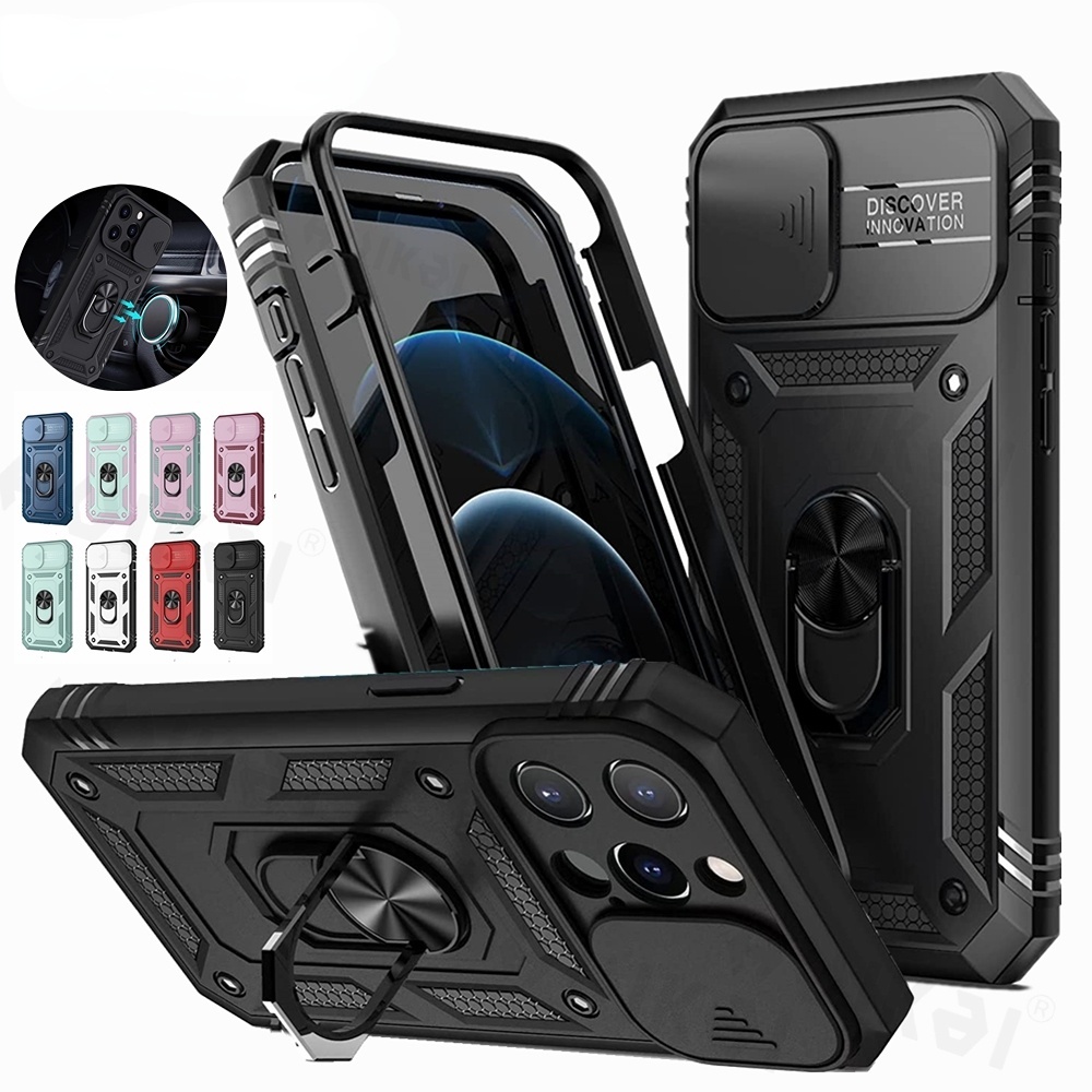 Nắp Che Camera Hạng Nặng Xây Dựng Trong 360° Ốp Điện Thoại Chống Sốc Cho iPhone 13 Pro Max 12 Pro 11 Pro Max XS XR X 8