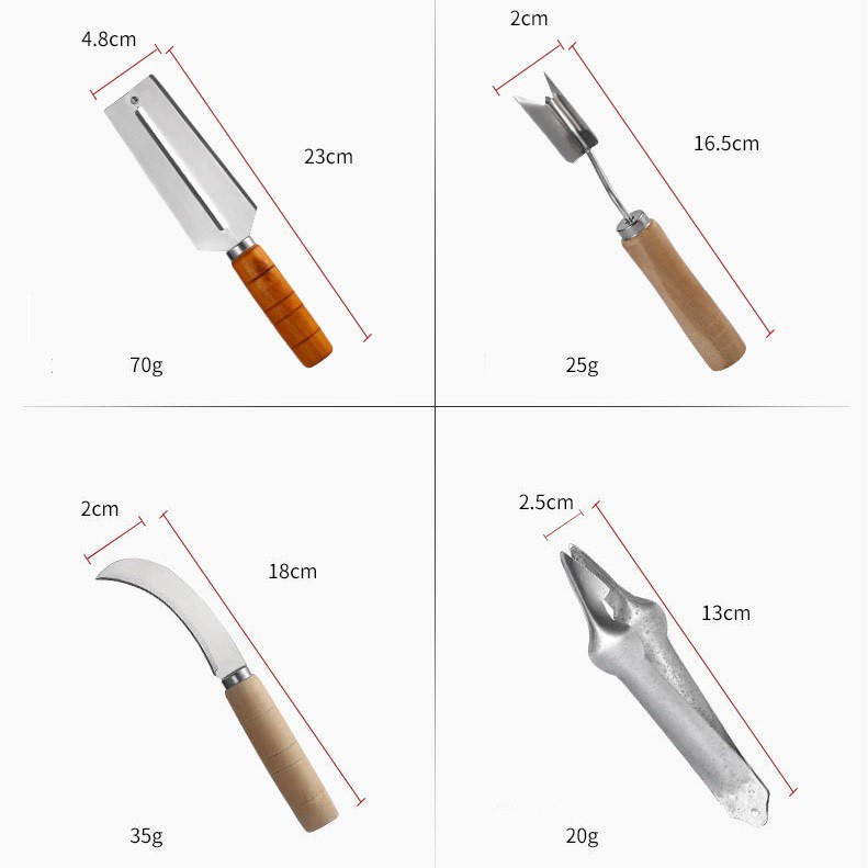 4Pcs/Set Dụng Cụ Cắt Dứa Bằng Thép Không Gỉ