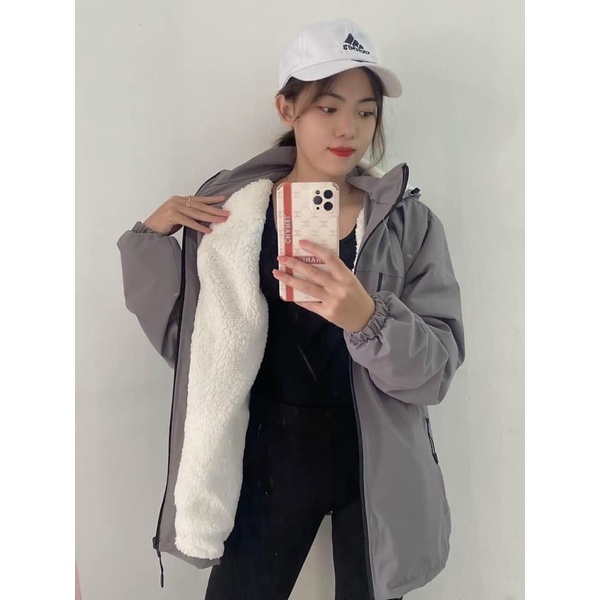 Áo gió 3 KHÓA LÓT LÔNG - UNISEX mặc được cả nam và nữ