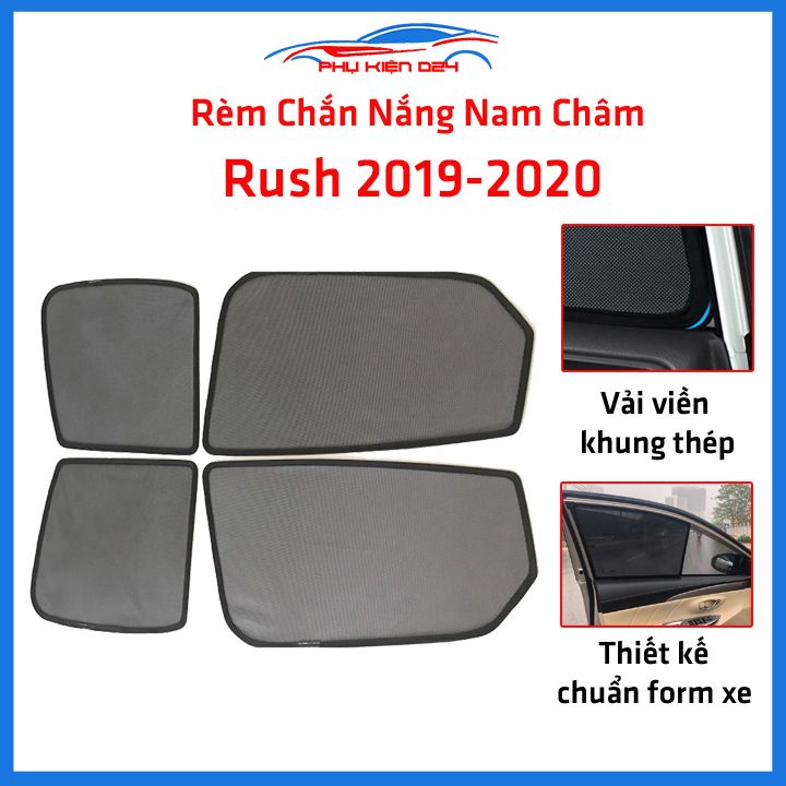 Bộ 4 rèm chắn nắng nam châm Rush 2019-2020 khung cố định chống tia UV