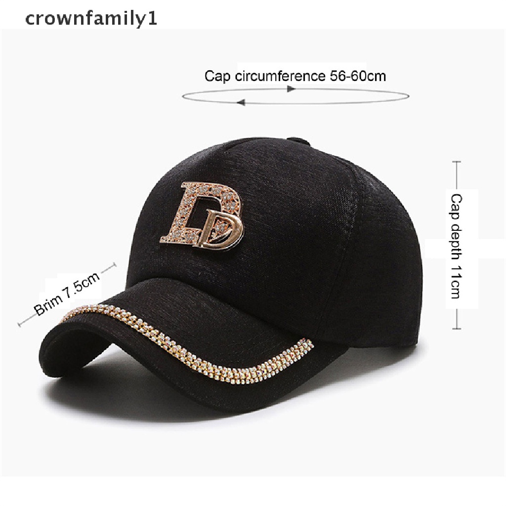 Mũ Lưỡi Trai cotton Đính Đá Chữ D crownfamily1 Phong Cách hip hop Cho Nữ