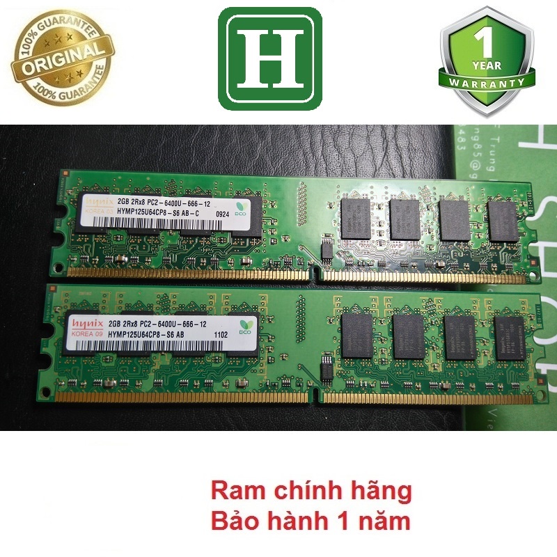 Ram PC DDR2 (PC2) 2Gb bus 800 - 6400U, bảo hành 12 tháng