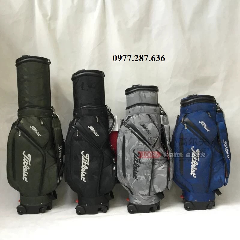 Túi đựng gậy golf có bánh xe Titleist vải bố chống nước khóa số bảo mật cao cấp shop GOLF PRO TM050