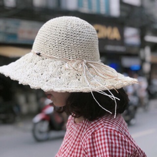 Mũ Nón cói tự nhiên rộng vành cực mát chống nắng chống tia UV