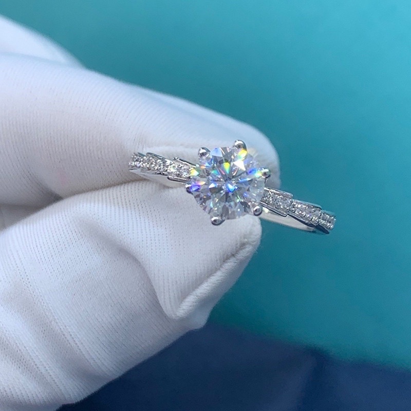 Nhẫn bạc nữ CHY SILVER dạng đốt trúc đính đá bạc ta