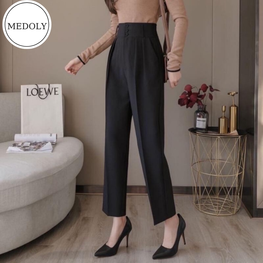 BAGGY TÂY VẢI TUYẾT MƯA CẠP CAO 3 NÚT ỐNG VỪA | BigBuy360 - bigbuy360.vn