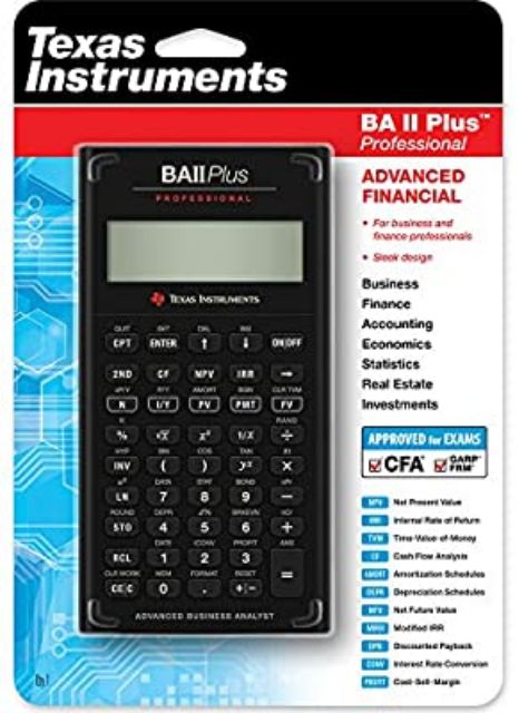 Texas Instruments BA II Plus Professional Financial Calculator Máy tính tài chính học CFA FRM