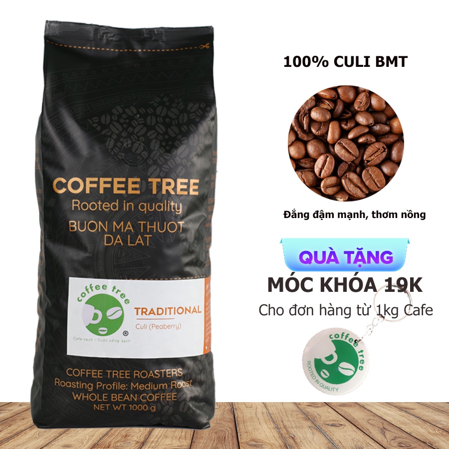 Cà phê Culi (Peabery), Cafe Rang xay Nguyên chất Đậm vừa Medium, Robusta Culi 100% - COFFEE TREE