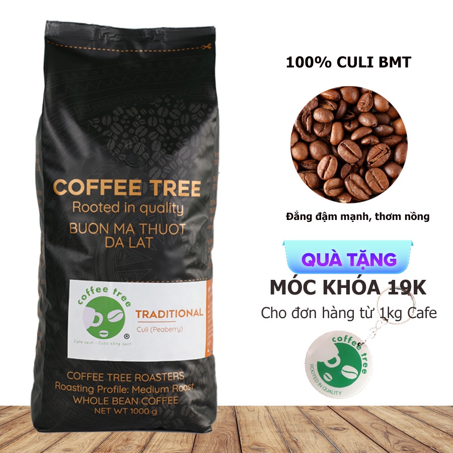 Cà phê Culi , Cafe Rang xay Nguyên chất Đậm vừa Medium, Robusta Culi 100% - COFFEE TREE